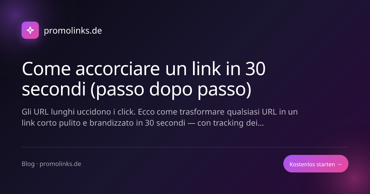 Come accorciare un link in 30 secondi (passo dopo passo)