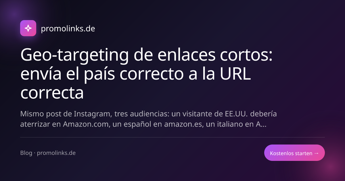Geo-targeting de enlaces cortos: envía el país correcto a la URL correcta