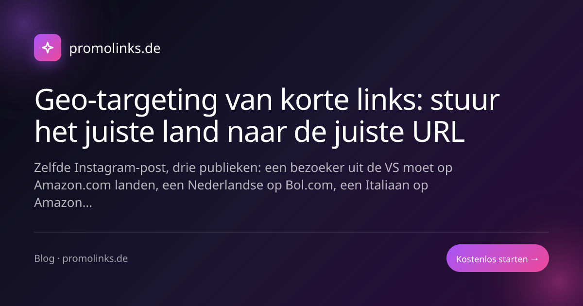 Geo-targeting van korte links: stuur het juiste land naar de juiste URL