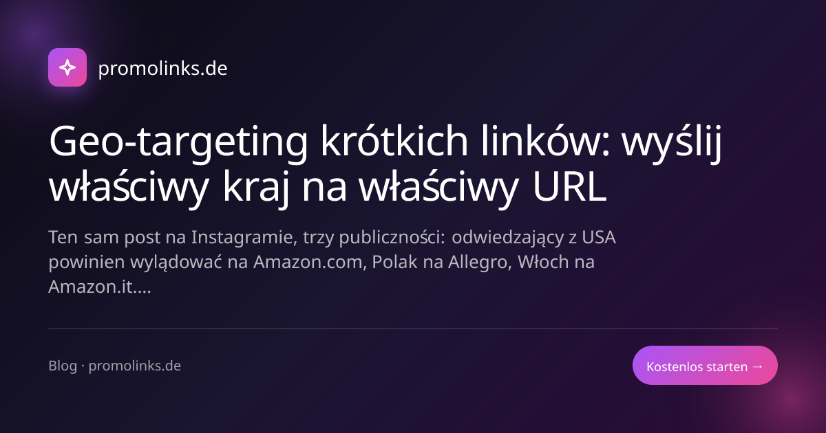 Geo-targeting krótkich linków: wyślij właściwy kraj na właściwy URL