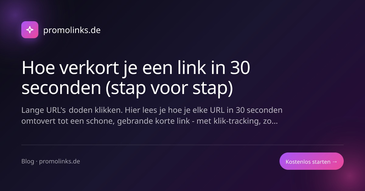 Hoe verkort je een link in 30 seconden (stap voor stap)