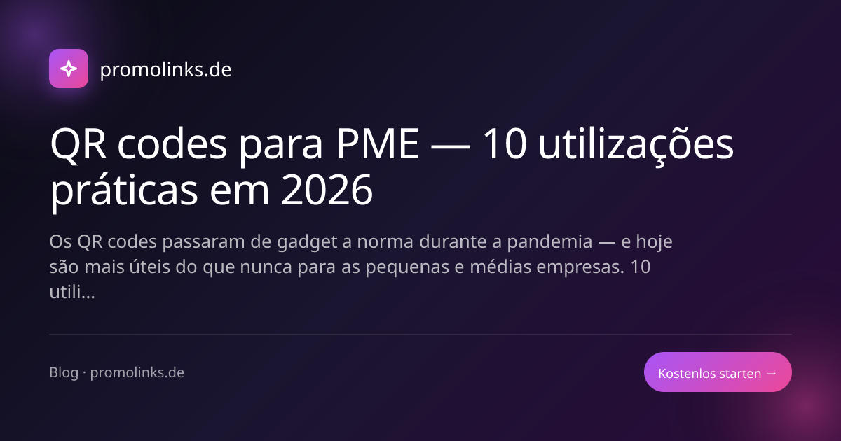 QR codes para PME — 10 utilizações práticas em 2026